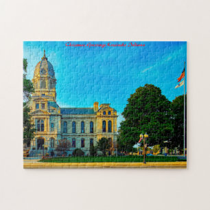 Courthouse Kosciusko Indiana. Weihnachtsgrüße Puzzle
