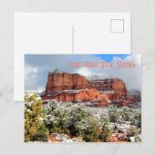 Courthouse Rock, Sedona AZ Winter Postkarte (Vorne/Hinten)