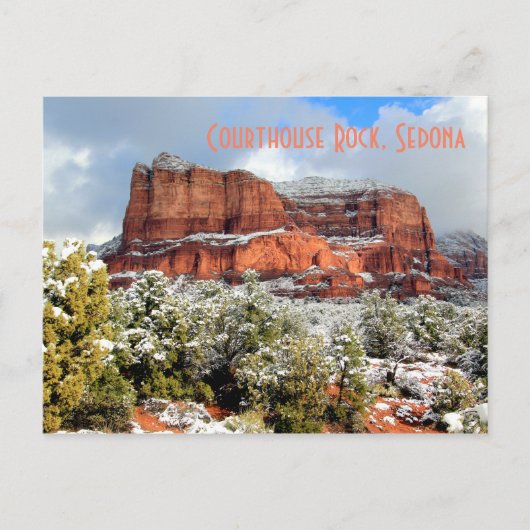 Courthouse Rock, Sedona AZ Winter Postkarte (Vorderseite)