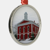 Courthouse Snow Silbernes Ornament (Rechts)