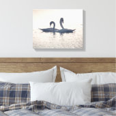 Courting Swans Nature Foto Leinwanddruck (Insitu (Schlafzimmer))