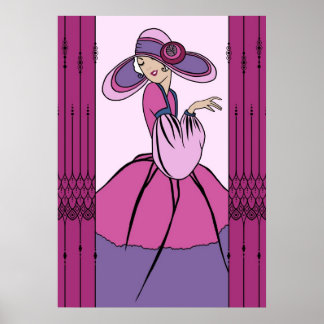 COURTNEY, ART DECO: Pariser Pflaume Poster