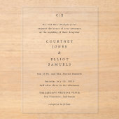 Courtney Monogram Elegant Wedding Acryleinladungen (Vorderseite)