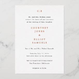 Courtney Monogram Elegant Wedding Folieneinladung