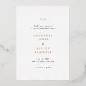 Courtney Monogram Elegant Wedding Save the Date Folieneinladung (Vorderseite)