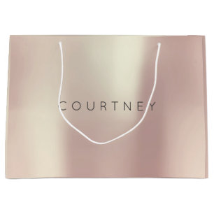 COURTNEY Rosen-Gold erröten perliges minimales Große Geschenktüte