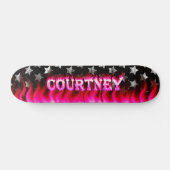 Courtney Skateboard-Rosafeuer und Flammenentwurf Skateboard (Horizontal)