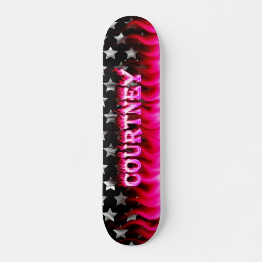 Courtney Skateboard-Rosafeuer und Flammenentwurf Skateboard (Vorne)