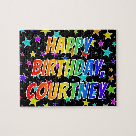 "COURTNEY" Vorname, Spaß "GLÜCKLICHER GEBURTSTAG" Puzzle (Horizontal)