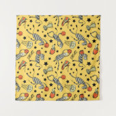 Courtside Doodles: Zebra Basketball Fantasia Wandteppich (Vorderseite (Horizontal))