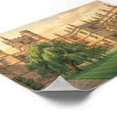 Courtyard at Oxford University Poster (Ecke)