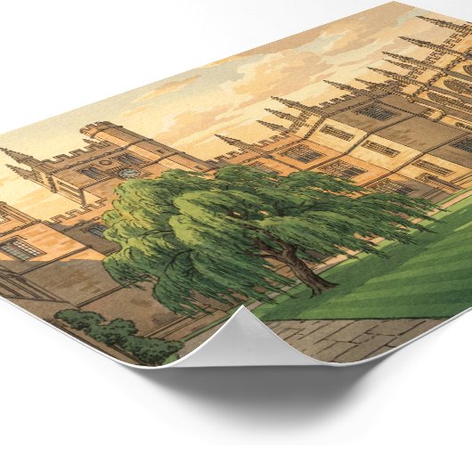 Courtyard at Oxford University Poster (Ecke)