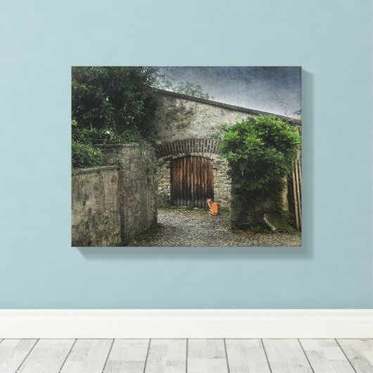 Courtyard Cat Leinwanddruck (Insitu (Holzboden))