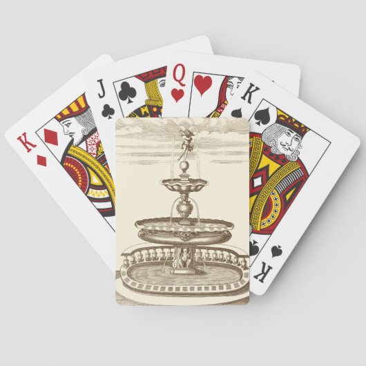 Courtyard Fountain with Ornamental Cherub Spielkarten (Rückseite)