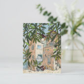 Courtyard in Haifa Israel City Collage Sketch Postkarte (Stehend Vorderseite)