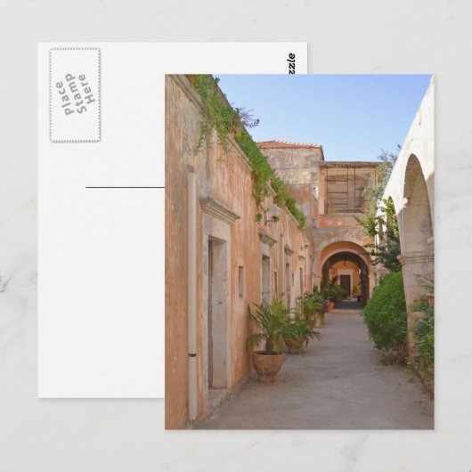 Courtyard Kloster Postcard Postkarte (Vorne/Hinten)