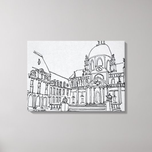 Courtyard La Sorbonne | Universität Paris Leinwanddruck (Vorderseite)