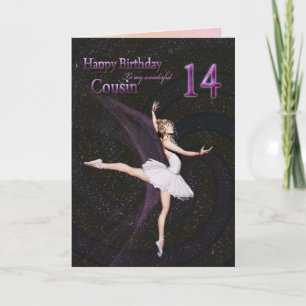 Cousin 14, Ballerina Geburtstagskarte Karte