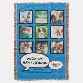 Cousin 9 FotoCollage Comic Buchen Spaß blau Decke