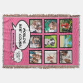 Cousin 9 Fotocollage Comic Buchen Spaß Rosa Decke (Vorderseite)