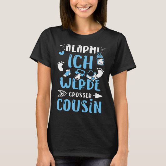 Cousin Alarm Ich Werde Großer Cousin  Baby Boy T-Shirt (Vorderseite)