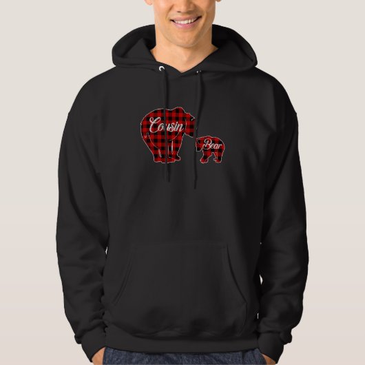 Cousin Bear Buffalo Plaid Christmas T Hoodie (Vorderseite)