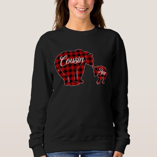 Cousin Bear  Buffalo Plaid Christmas T Sweatshirt (Vorderseite)