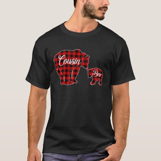 Cousin Bear Buffalo Plaid Christmas T T-Shirt (Vorderseite)