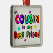 Cousin-bester Freund Silbernes Ornament (Rechts)