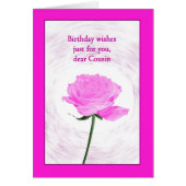 Cousin Birthday Beautiful Pink Rose (Vorne)