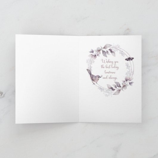 Cousin Birthday Bird and Butterflets Karte (Innenseite)