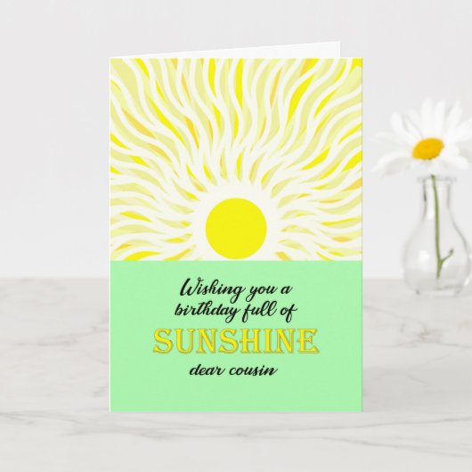Cousin Birthday Bright Sunshine Card Karte (Kleine Pflanze)
