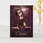 Cousin Birthday Card - Moonies Rag Doll Goth - Got Karte (Gelbe Blume)