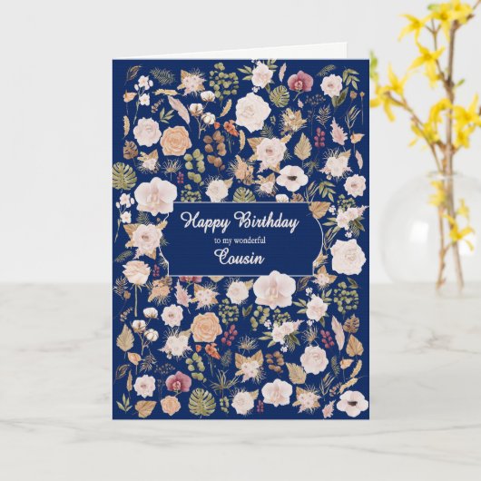 Cousin Birthday Scattered Blumen Karte (Gelbe Blume)