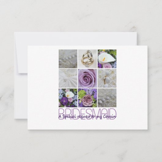 Cousin Bitte übernachten Sie in Bridesmaid Einladung (Vorderseite)