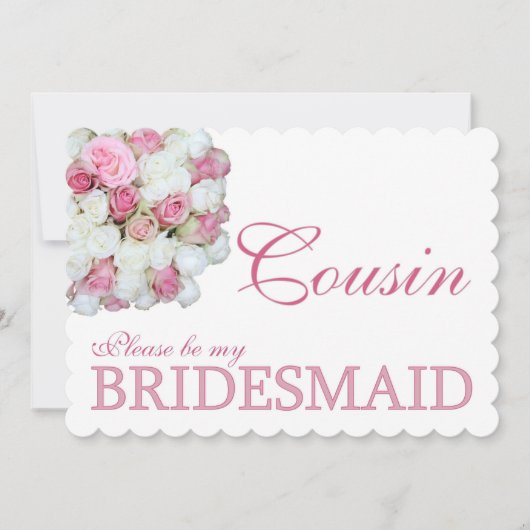 Cousin Bitte übernachten Sie in Bridesmaid Einladung (Vorderseite)