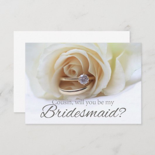 Cousin Bitte übernachten Sie in Bridesmaid Einladung (Vorne/Hinten)