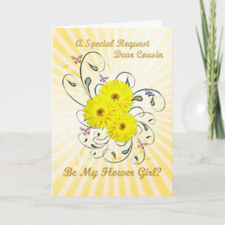Cousin, Blumenladen, gelbe Blumen Dankeskarte