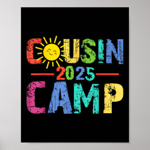 Cousin Camp 2025 Camping Campfire Sommerferien Poster