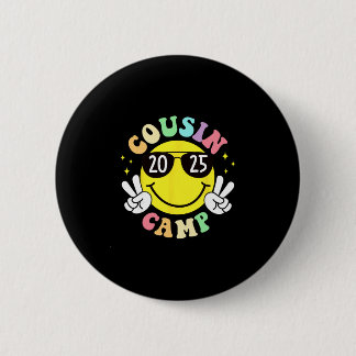 Cousin Camp 2025 Camping Campfire Summer Vacation Button