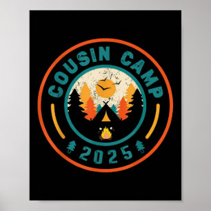 Cousin Camp 2025 Camping-Crew Lagerfeuer Sommerfer Poster