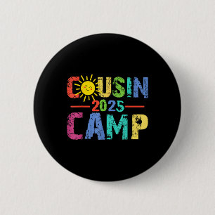 Cousin Camp 2025 Camping Lagerfeuer Sommerferien Button