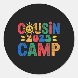 Cousin Camp 2025 Camping Lagerfeuer Sommerferien Runder Aufkleber