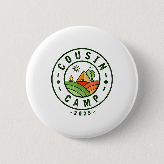 Cousin Camp 2025 Camping Stamm Sommerurlaub _1 Button (Vorderseite)