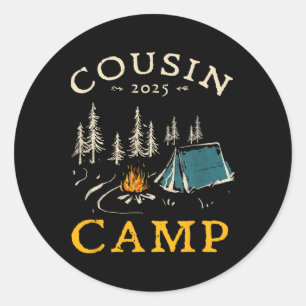 Cousin Camp 2025 Familienurlaub Sommer-Camping Cr Runder Aufkleber