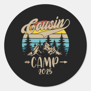 Cousin Camp 2025 Familienurlaub Sommer-Camping Cr Runder Aufkleber
