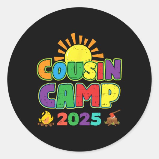 Cousin Camp 2025 Familienurlaub Sommerurlaub Campi Runder Aufkleber (Vorderseite)