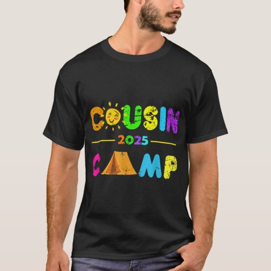Cousin Camp 2025 Family Camping Summer Vacation T-Shirt (Vorderseite)