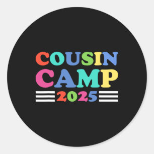 Cousin Camp 2025 Lustiges Sommer-Camping-Familie Runder Aufkleber