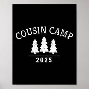 Cousin Camp 2025 Minimalistische Baumgrafik Lustig Poster